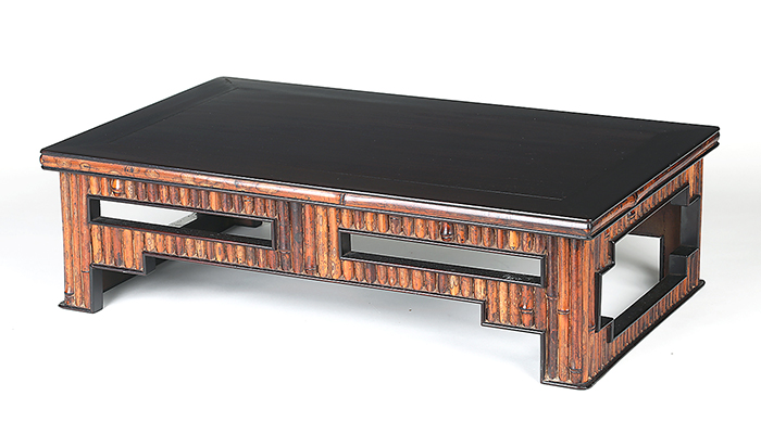 紫檀天場斑竹長方卓