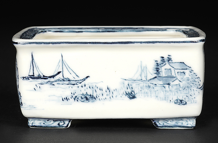 尾張裕峯染付長方鉢