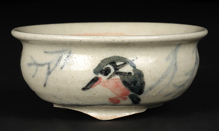 是好色絵鳥図丸鉢