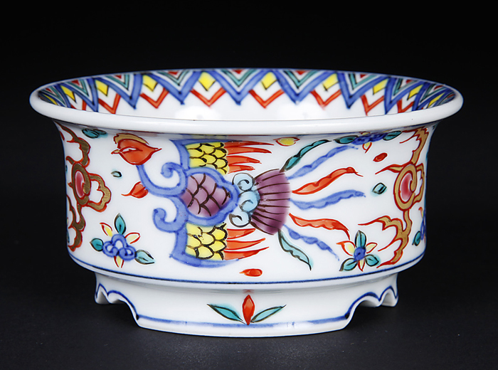 昭阿弥色絵鳳凰図丸鉢 (Shoami)