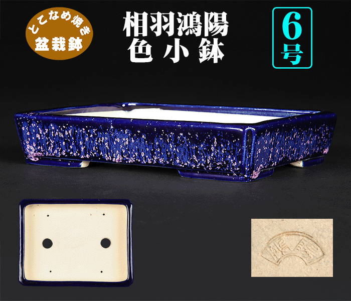 鴻陽瑠璃ピンク結晶釉隅入長方鉢