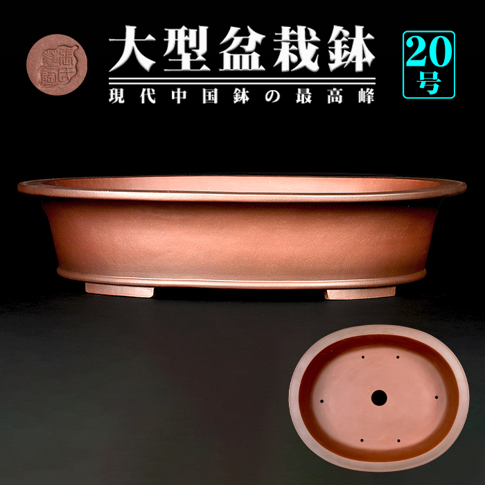 紫泥外縁下紐楕円鉢