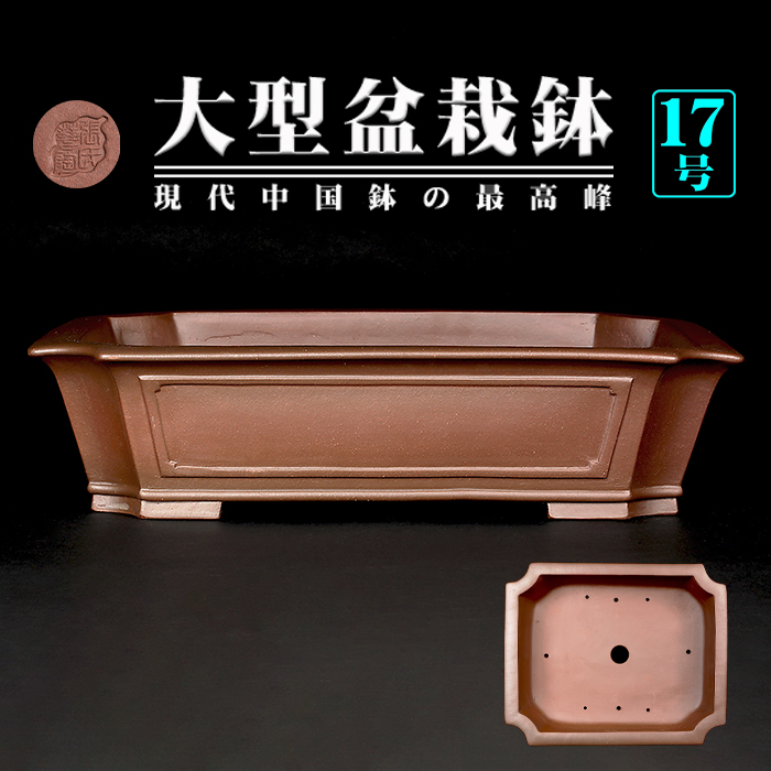 紫泥隅切額面長方鉢