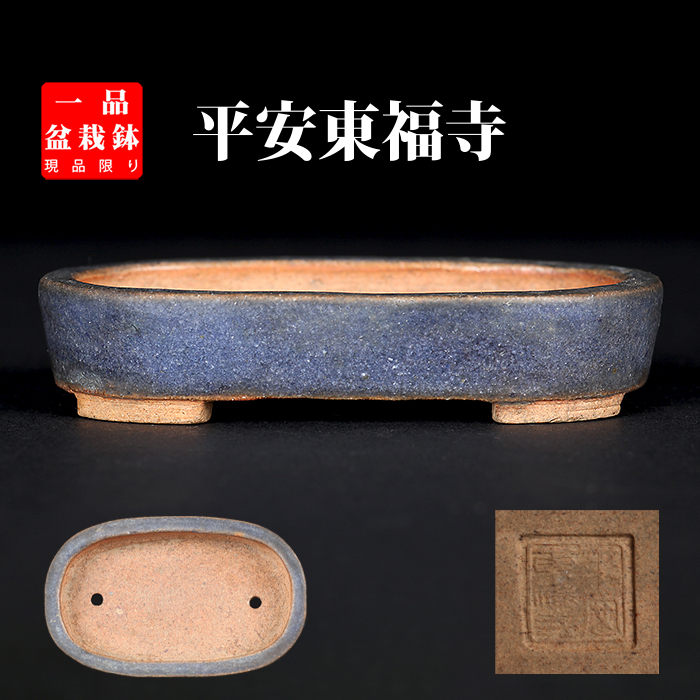 東福寺瑠璃釉楕円鉢
