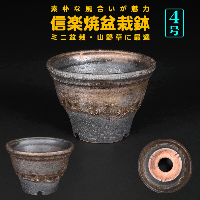 信楽焼金彩丸鉢