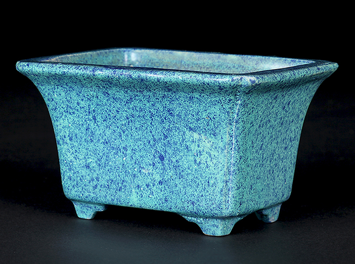 古渡呂均釉隅入長方鉢