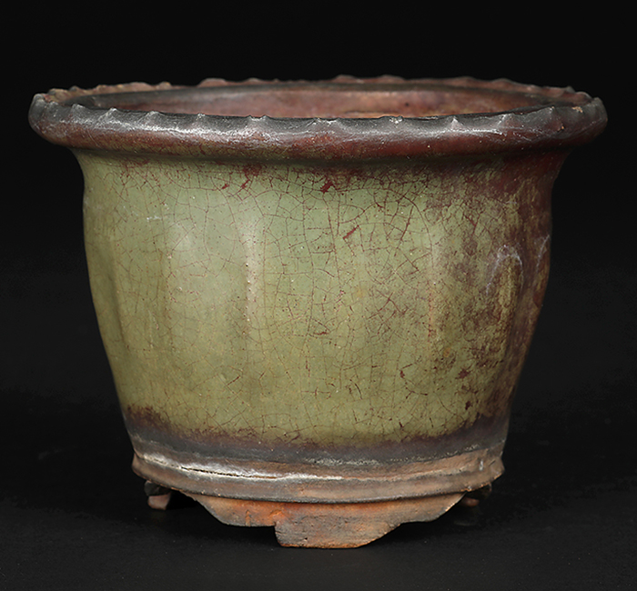 青交趾窯変縄縁丸鉢